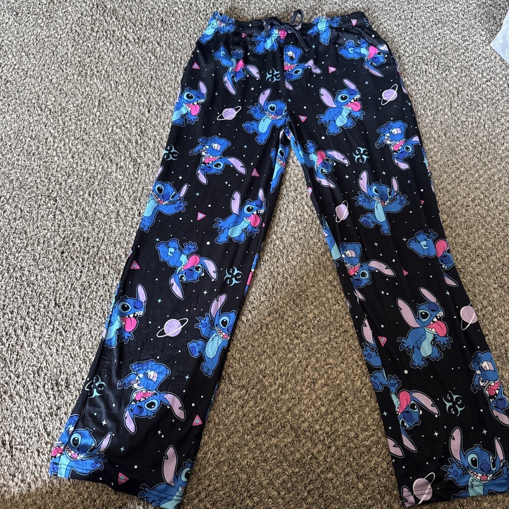 Disney Stitch Spaced Out Sleepwear Women's Size M Pajama Pants New Without Tags
